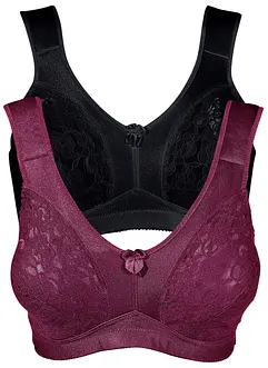 Reggiseno contenitivo senza ferretto con spalline imbottite (pacco da 2), bonprix