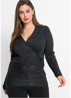 Maglione a costine con lurex, bonprix