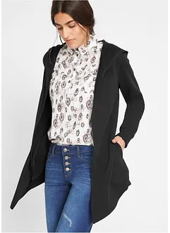Felpa lunga aperta in misto cotone, bonprix