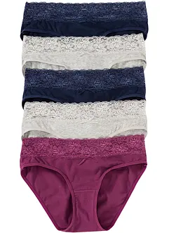 Slip con pizzo (pacco da 5), bonprix