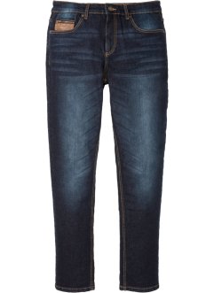 Jeans elasticizzati con similpelle slim fit, straight, John Baner JEANSWEAR