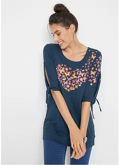 Maglia in cotone a mezze maniche con cut-out, bonprix