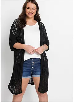 Cardigan lungo traforato, bonprix