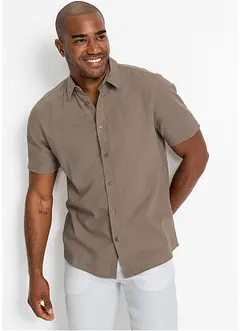 Camicia in misto lino a maniche corte, bonprix