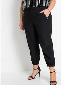 Pantaloni cropped in misto lino, bonprix