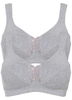 Reggiseni senza ferretto, 2 pz - Grigio mélange/nero - DONNA | H&M IT