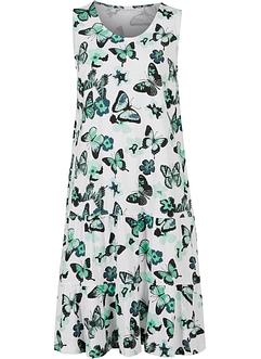 Abito di jersey a fiori con balza, bpc bonprix collection