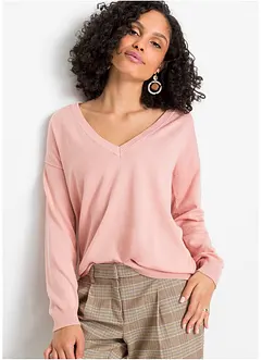 Maglione oversize con scollo a V, bonprix