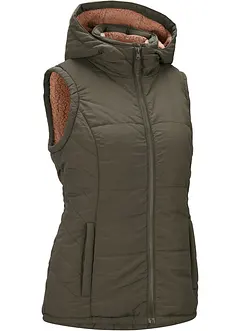 Gilet trapuntato tecnico con fodera effetto peluche, bonprix