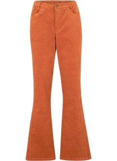 Pantaloni a zampa in velluto elasticizzato con cinta comoda a vita alta, bpc bonprix collection