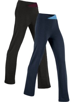 Pantaloni sportivi in cotone, bootcut (pacco da 2), bpc bonprix collection