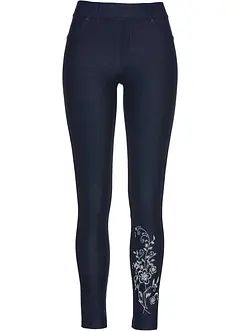 Jeggings con stampa floreale e strass, bonprix