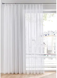 Tenda trasparente in poliestere riciclato con bordo in pizzo, bonprix