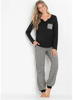 Pigiama con pantaloni in flanella, bonprix