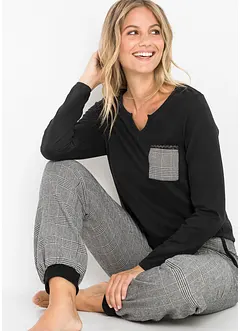 Pigiama con pantaloni in flanella, bonprix