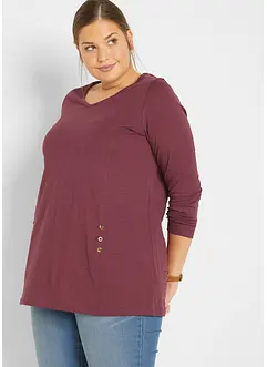 Maglia lunga svasata in cotone, bonprix