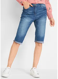 Bermuda in jeans elasticizzati con fondo arrotolato, bonprix