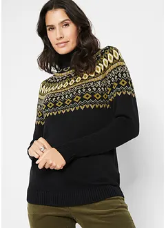 Maglione norvegese a collo alto, bonprix