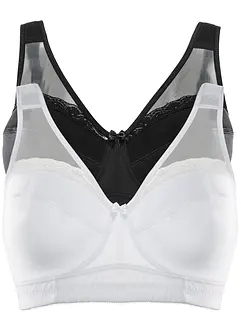 Reggiseno contenitivo senza ferretto con spalline imbottite (pacco da 2), bonprix