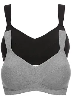 Reggiseno senza ferretto con cotone biologico (pacco da 2), bonprix