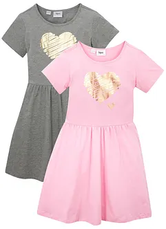 Abito di jersey in puro cotone biologico (pacco da 2), bonprix