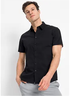 Camicia a maniche corte elasticizzata, slim fit, bonprix