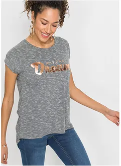 Maglia lunga con scritta in rilievo, bonprix