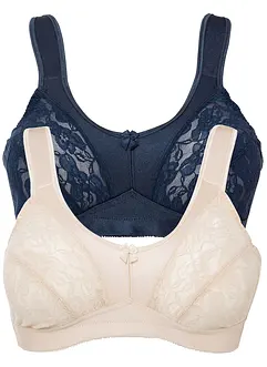 Reggiseno contenitivo senza ferretto con spalline imbottite (pacco da 2), bonprix