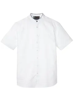 Camicia a maniche corte in lino con colletto alla coreana, bonprix