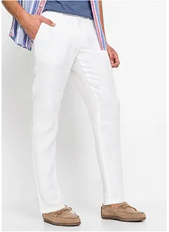 Pantaloni chino in lino con cinta confortevole regular fit straight, bonprix