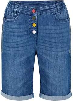 Bermuda comfort in jeans elasticizzato con cinta comoda, bonprix