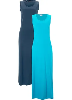 Abito lungo in puro cotone (pacco da 2), bonprix