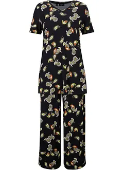 Maglia e pantaloni culotte in misto viscosa fluente (set 2 pezzi), bonprix