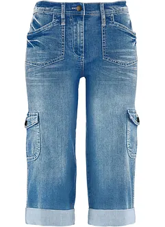 Jeans cargo elasticizzati, a vita media, bonprix