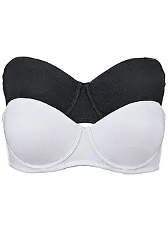 Reggiseno senza spalline con ferretto e cotone biologico (pacco da 2), bonprix