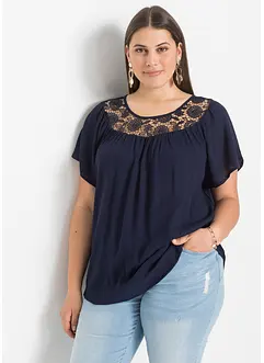 Blusa con pizzo, bonprix