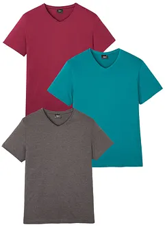 T-shirt con scollo a V (pacco da 3), bonprix
