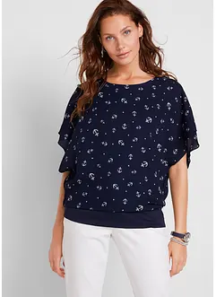 Blusa in georgette a maniche corte, bonprix