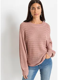 Maglione traforato oversize, bonprix