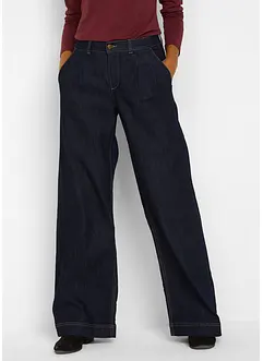 Jeans wide leg con cinta comoda, vita alta, bonprix