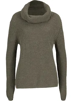 Maglione a maglia grossa con collo ampio, bonprix
