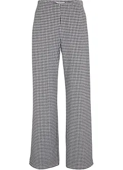 Pantaloni elasticizzati pied-de-poule, wide leg, bonprix