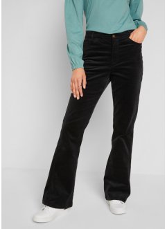 Pantaloni a zampa in velluto elasticizzato con cinta comoda, bpc bonprix collection