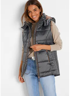 Gilet trapuntato con cappuccio rimovibile, bonprix