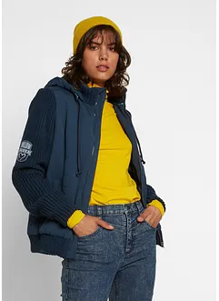 Giacca con maniche in maglia e cappuccio, bonprix