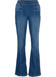 Jeans a zampa elasticizzati con cuciture modellanti e cinta comoda, bpc bonprix collection