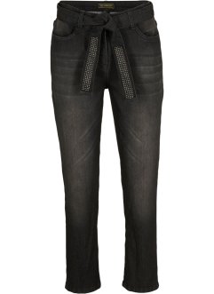 Jeans cropped elasticizzati con cintura glitterara, bpc selection