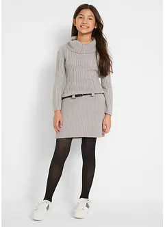 Abito in maglia con cintura (set 2 pezzi), bonprix