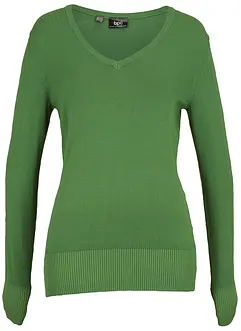 Maglione in filato fine con scollo a V, bonprix