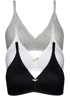 Reggiseno senza ferretto (pacco da 3) in cotone biologico, bonprix